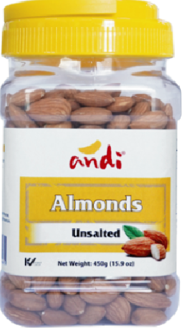 Almonds Unsalted 450g (15.8 oz)